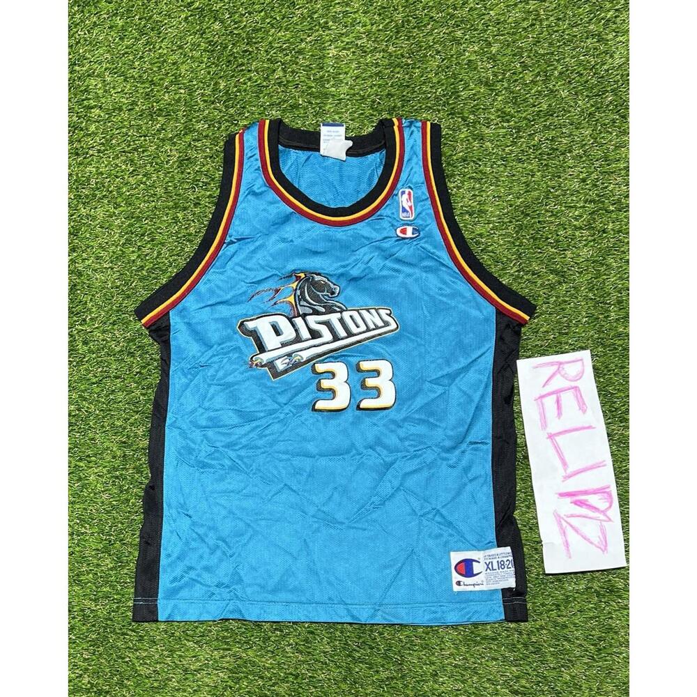 Vintage Detroit Pistons Jersey Kid Xl NBA Basketball Grant Hill Champion 90s